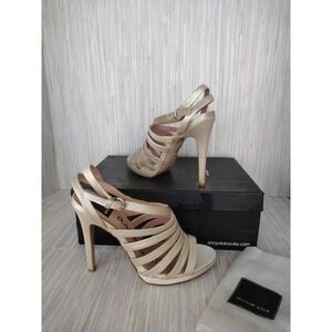 Dolce Vita Size 7.5‎ M RISO Ivory Satin Heeled Sandals New Women's Shoes